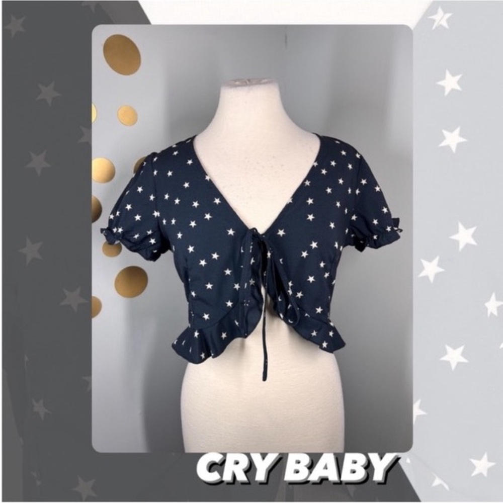 EUC Cry Baby Star Print Crop Top